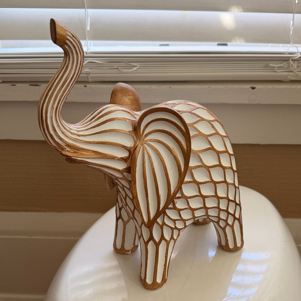 Wooden Elephant Figurine